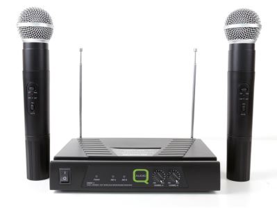 Q-Audio QWM11 VHF Dual Wireless Handheld Microphone 