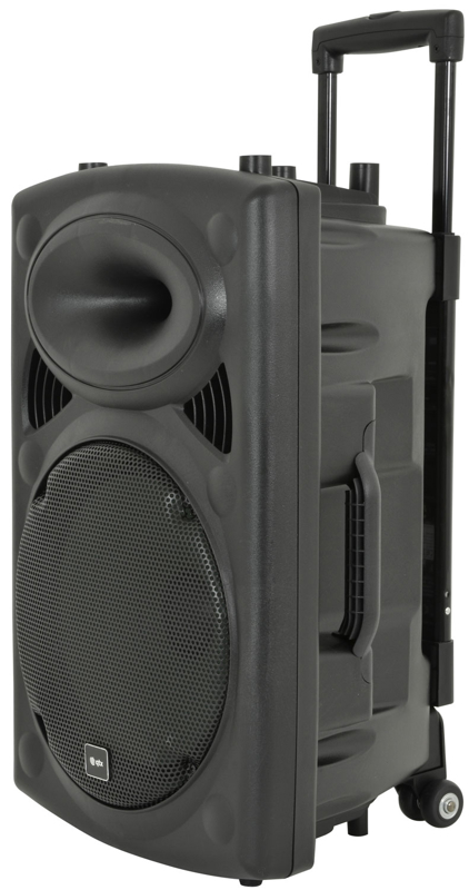 QTX QR12PA Battery Powered PA Speaker with 2 x Wireless Microphones SD card USB Playback